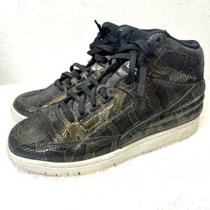 Nike Air Python Premium Sneakers Black Gold Snakeskin Print Size 8 705066-002